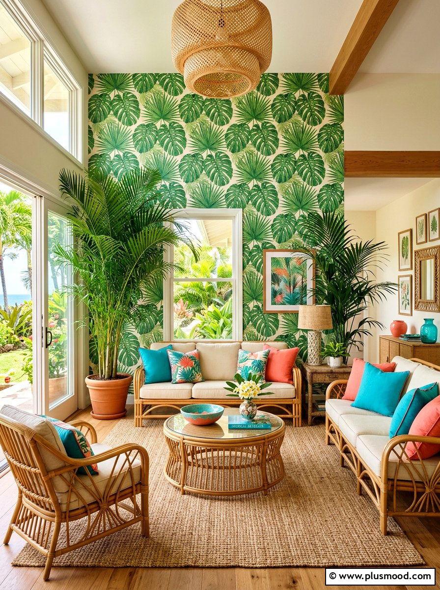 Tropical Living Room - 25 best summer living room ideas