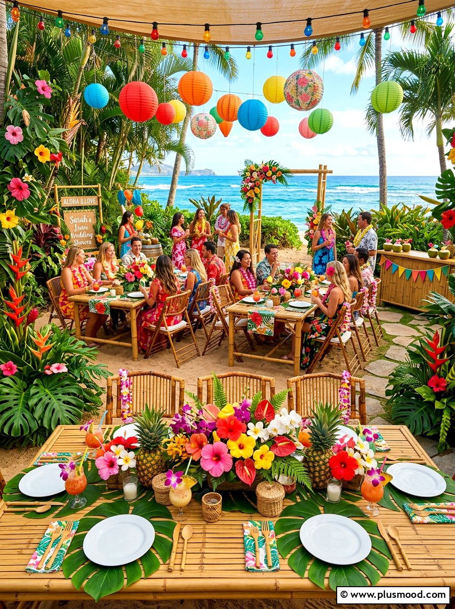 Tropical Luau Vibe - 25 summer outdoor wedding shower ideas