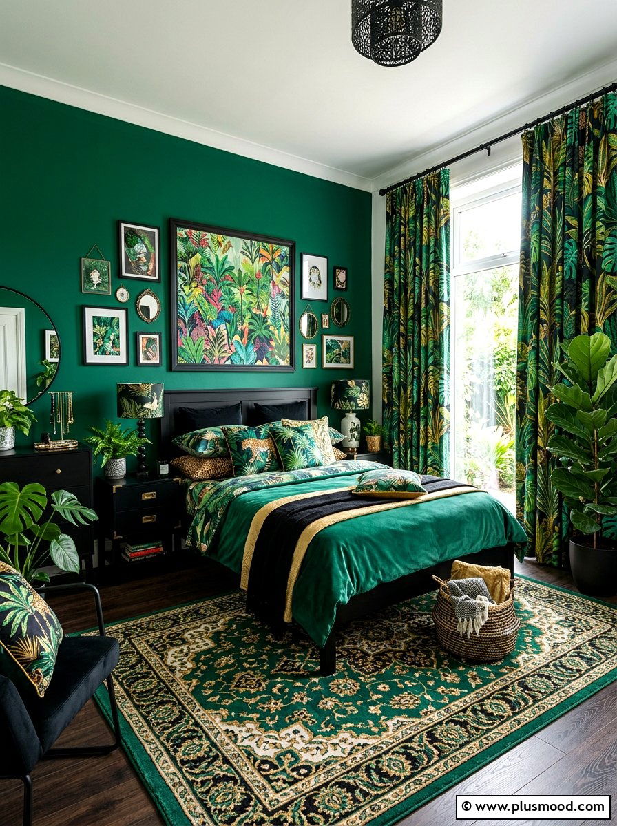Tropical Palm Curtains - 25 summer curtains ideas for bedroom
