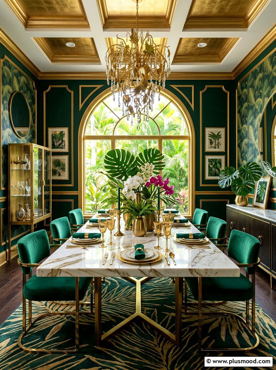 Tropical Palm Leaf Dining - 25 summer tablescape ideas for dining room