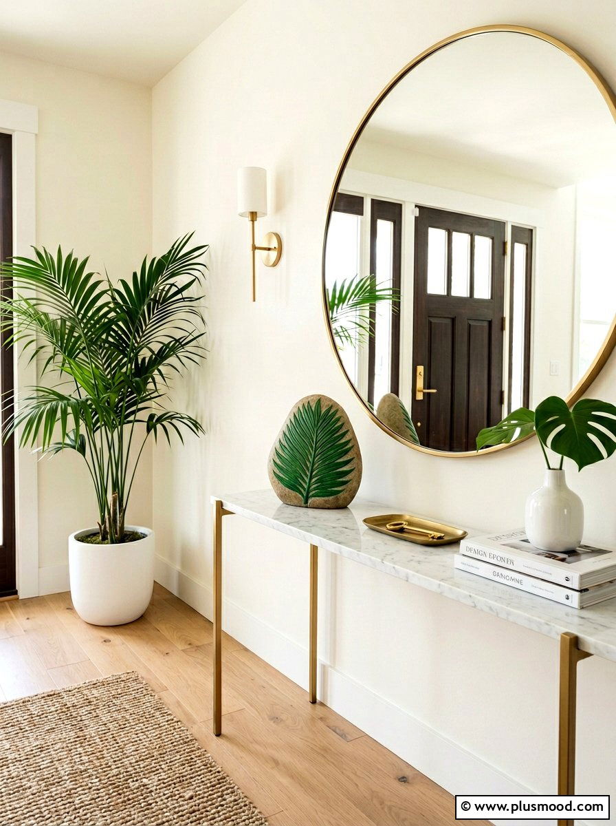 Tropical Palm Leaf Rock - 25 painted rock ideas for summer decor