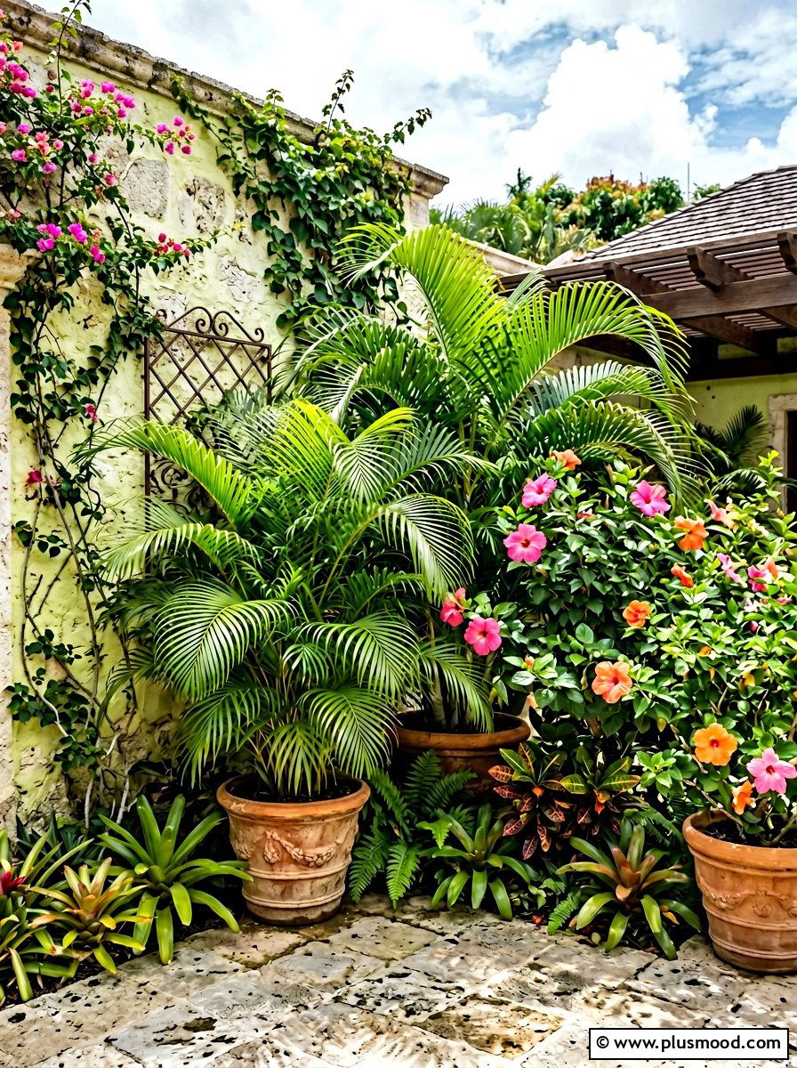 Tropical Palm Plants - 25 small backyard ideas for townhomes