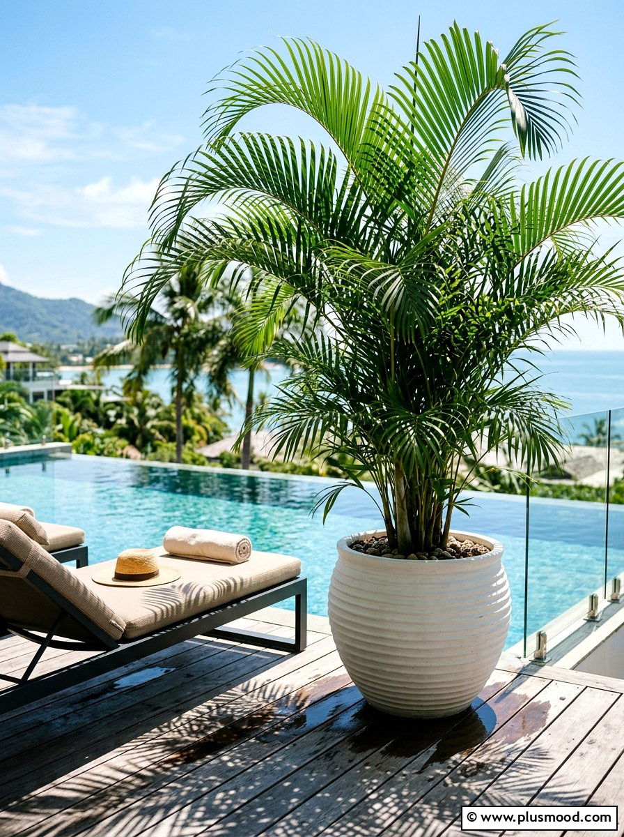 Tropical Palm Pot - 25 summer balcony planter ideas
