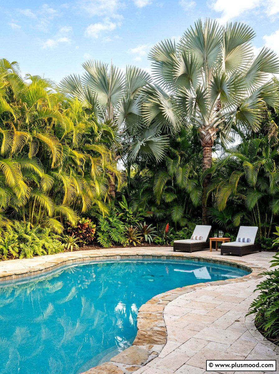 Tropical Palm Tree Privacy - 25 pool landscaping ideas for Florida homes
