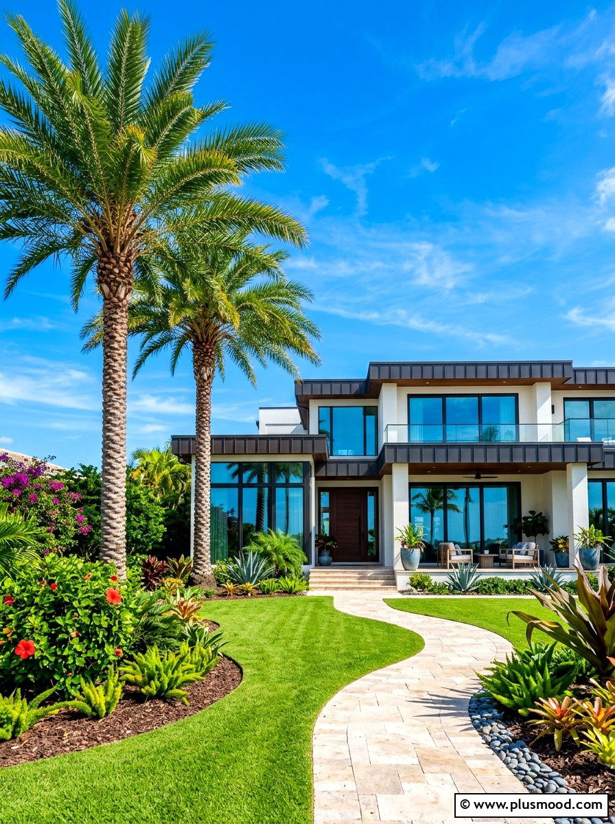 Tropical Palm Trees - 25 summer coastal curb appeal ideas