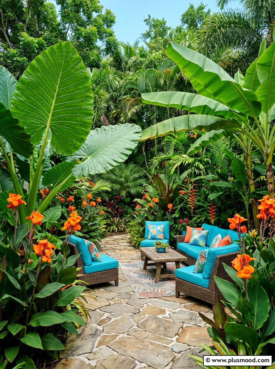 Tropical Patio Jungle Theme - 25 best summer garden ideas