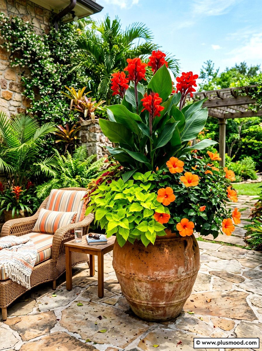 Tropical Patio Planter - 25 summer planter ideas