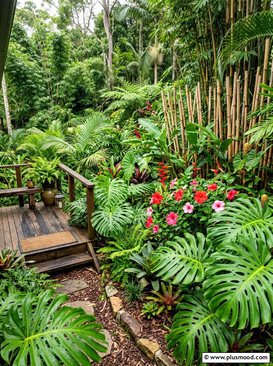 Tropical Plant Backyard Beds - 25 small backyard ideas with flower beds