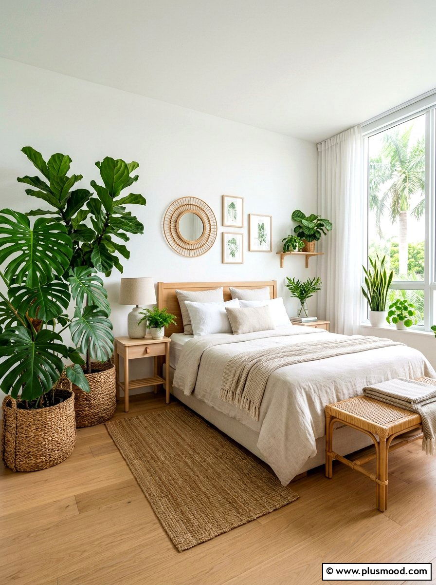 Tropical Plant Bedroom - 25 small summer bedroom ideas