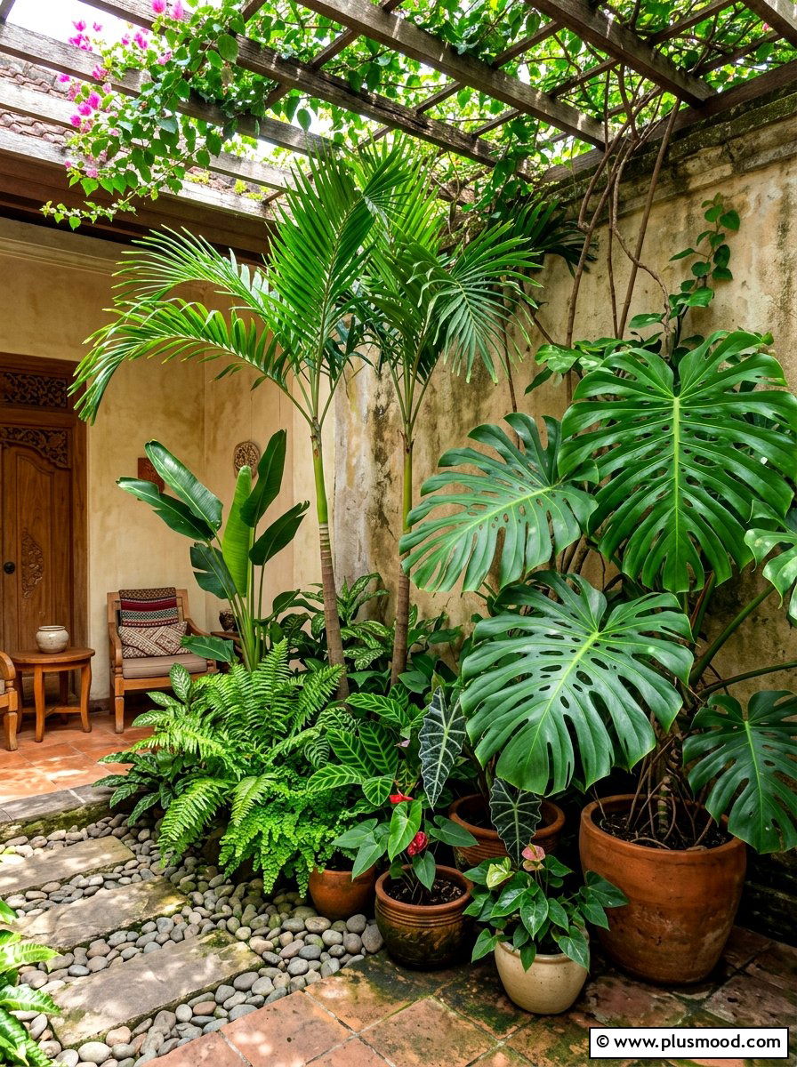 Tropical Plant Corner - 25 summer small courtyard ideas