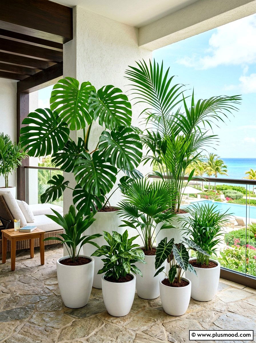 Tropical Plant Display - 25 viral summer porch ideas
