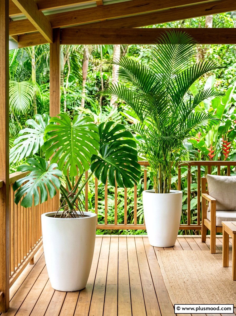 Tropical Plant Porch - 25 summer porch ideas for small spaces