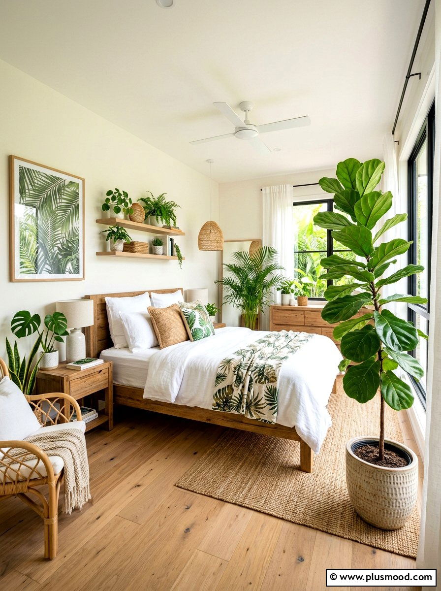 Tropical Plant Summer Bedroom - 25 summer bedroom makeover ideas