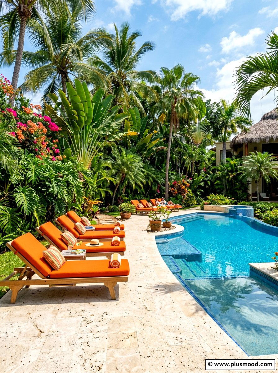 Tropical Pool Deck - 25 summer tropical garden ideas