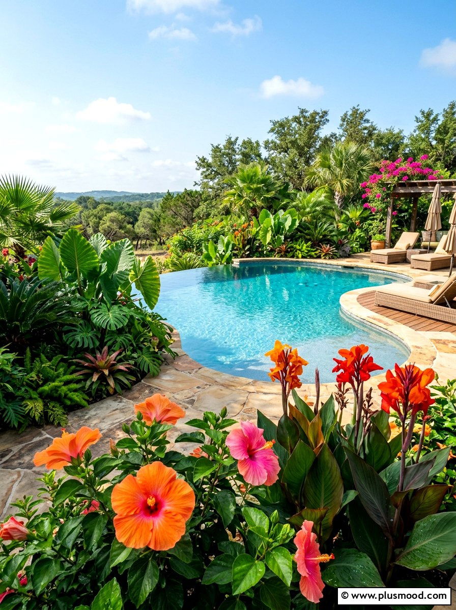 Tropical Pool Garden Texas - 25 pool landscaping ideas for Texas homes