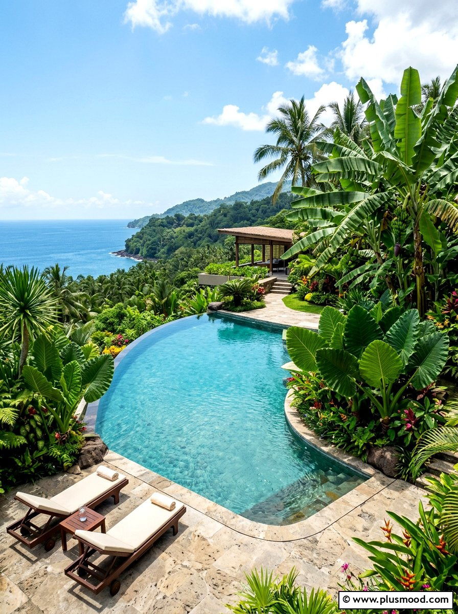 Tropical Pool Landscape - 25 pool landscaping ideas with plants