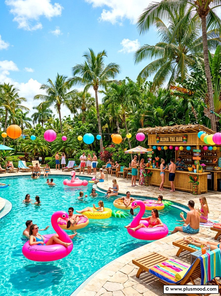 Tropical Pool Party - 25 summer outdoor birthday party ideas