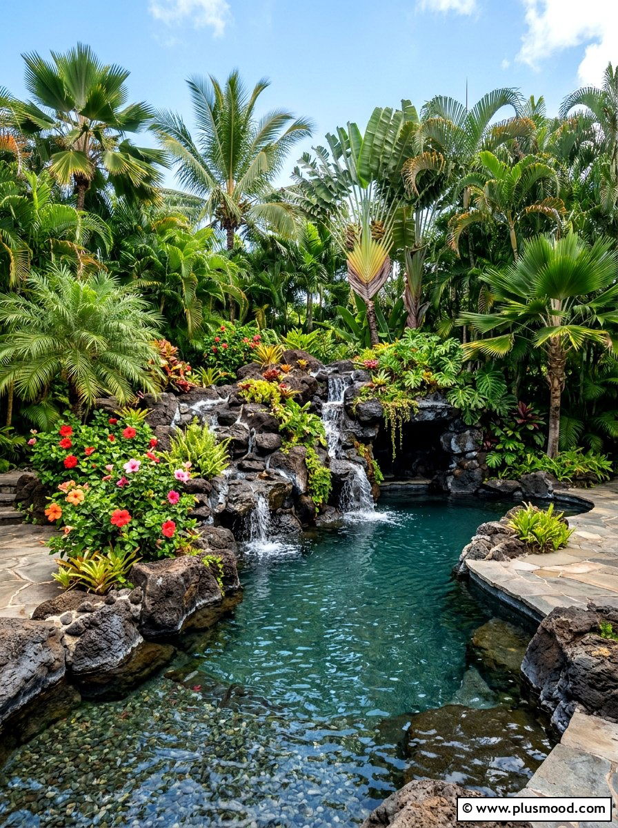 Tropical Pool Rock Features - 25 pool landscaping ideas with boulders