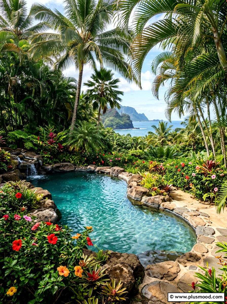 Tropical Pool - 25 small backyard ideas with pool