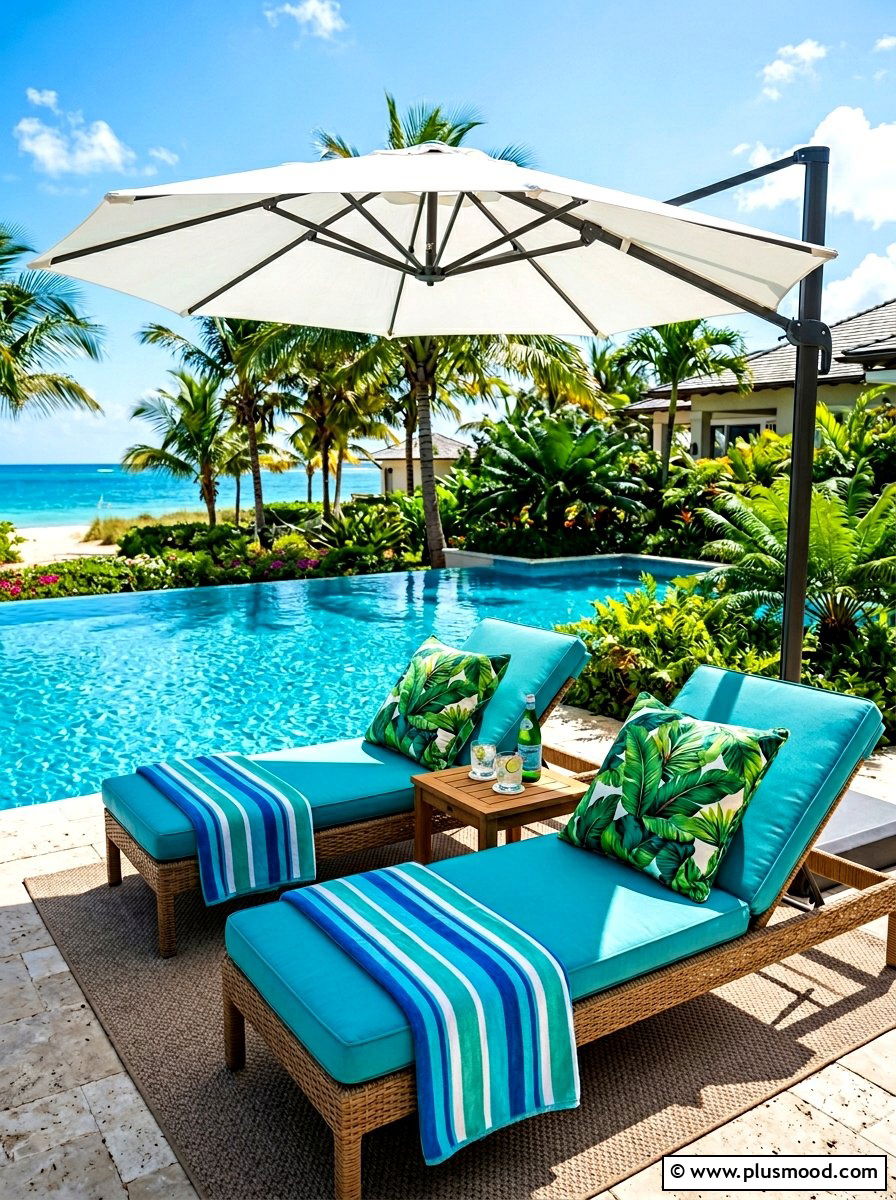 Tropical Poolside Decor - 25 summer outdoor lounge party ideas