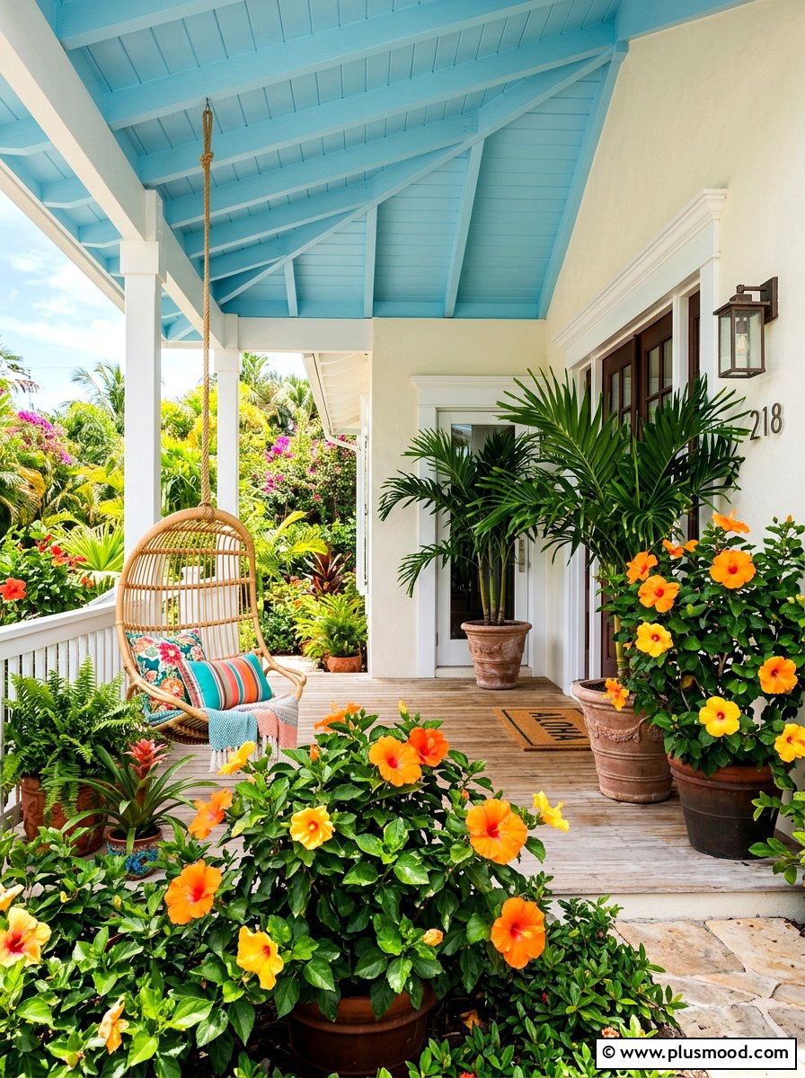 Tropical Porch Plants - 25 summer front porch landscaping ideas