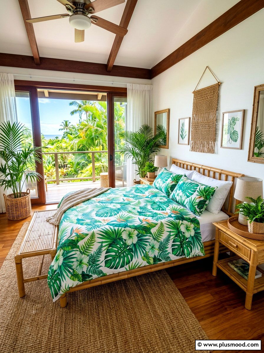 Tropical Print Summer Duvet - 25 summer duvet styling ideas