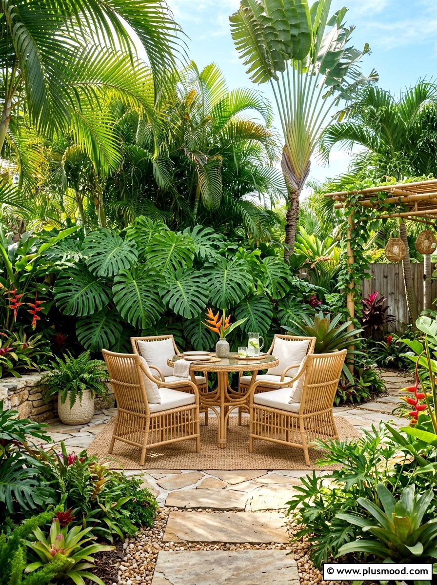 Tropical Small Backyard Seating - 25 small backyard ideas with dining area