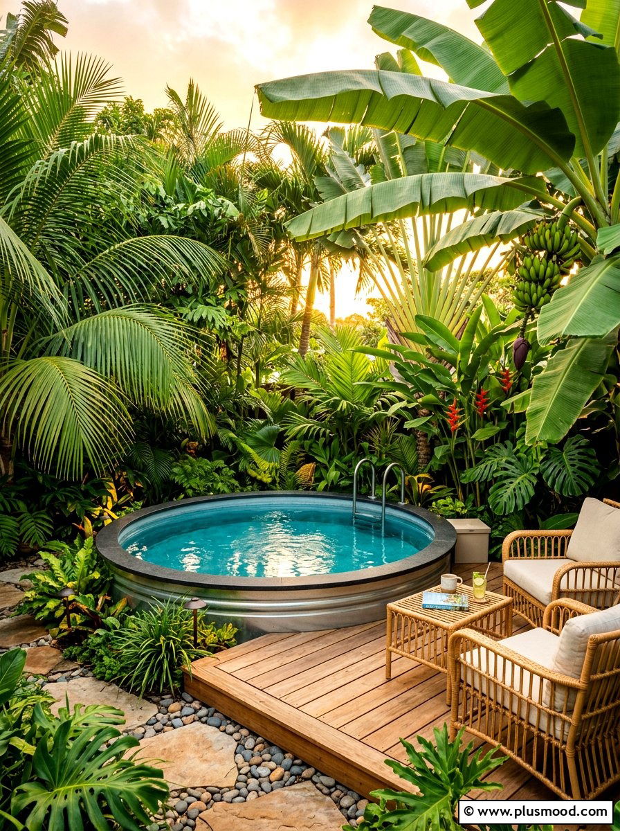 Tropical Stock Tank Pool Landscaping - 25 summer stock tank pool ideas