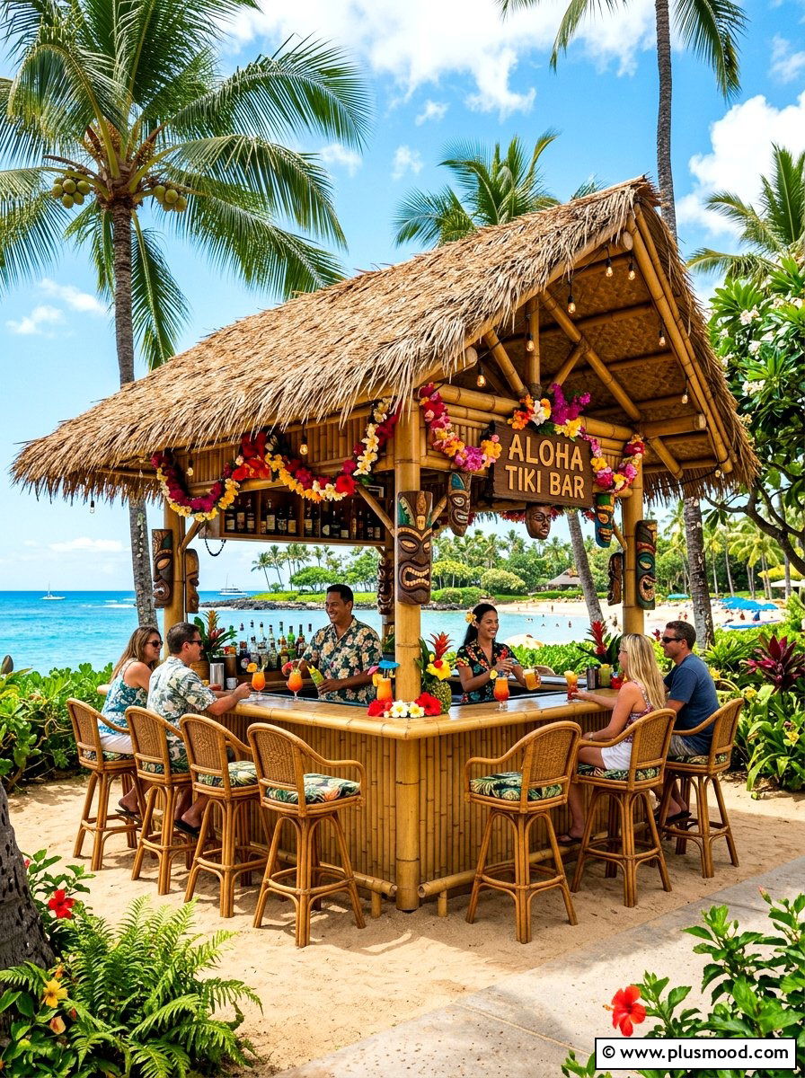 Tropical Tiki Bar - 25 summer patio bar ideas