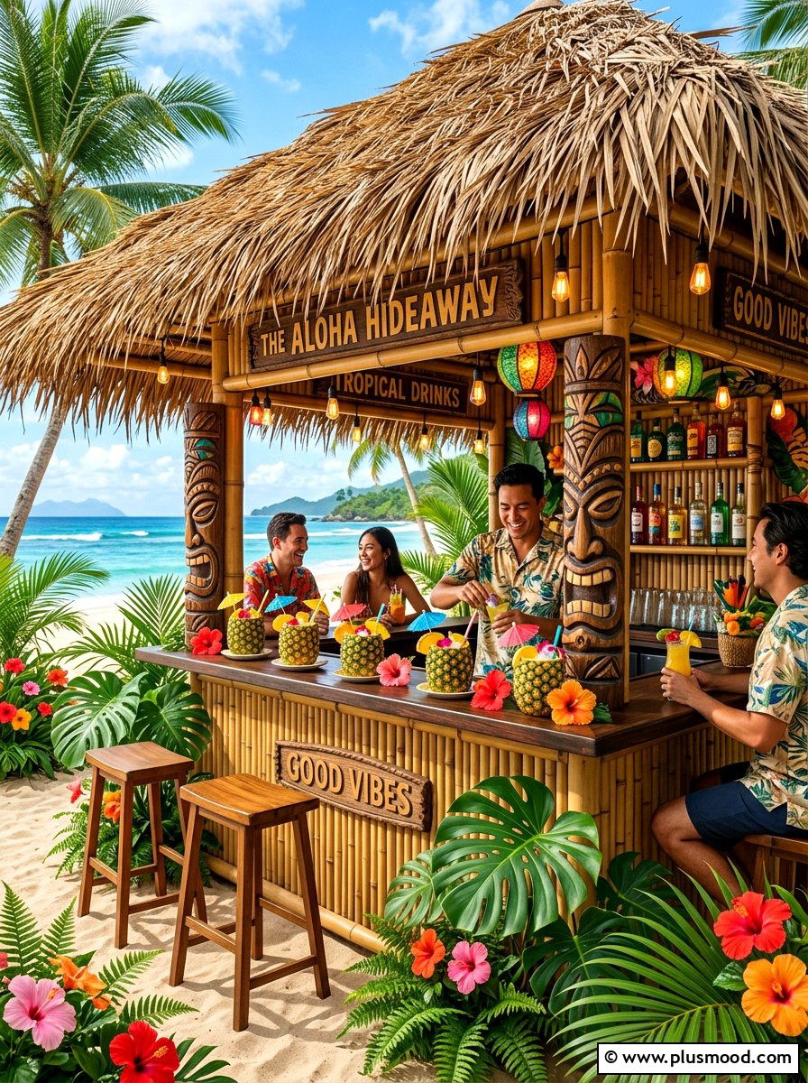 Tropical Tiki Bar - 25 summer backyard party ideas