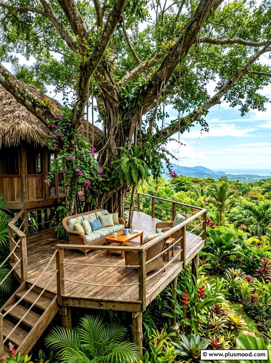 Tropical Treehouse Deck - 25 summer tropical garden ideas