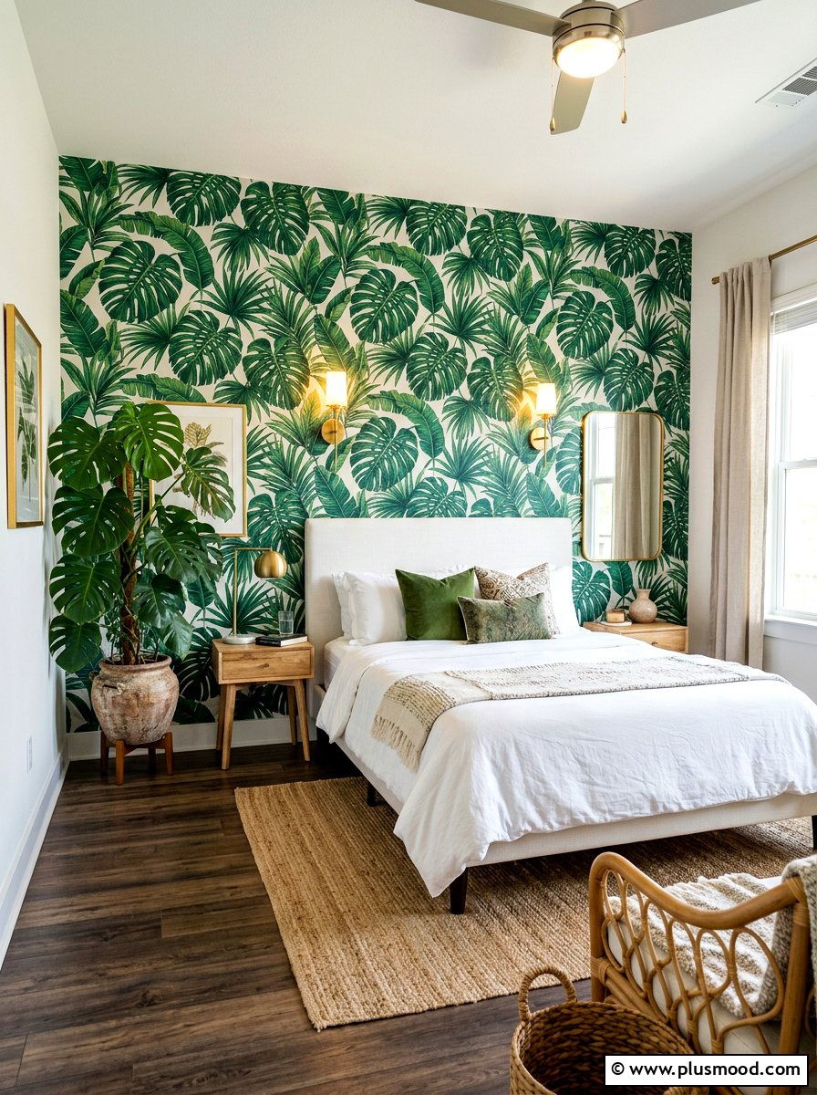 Tropical Wallpaper Bedroom - 25 summer bedroom decor ideas