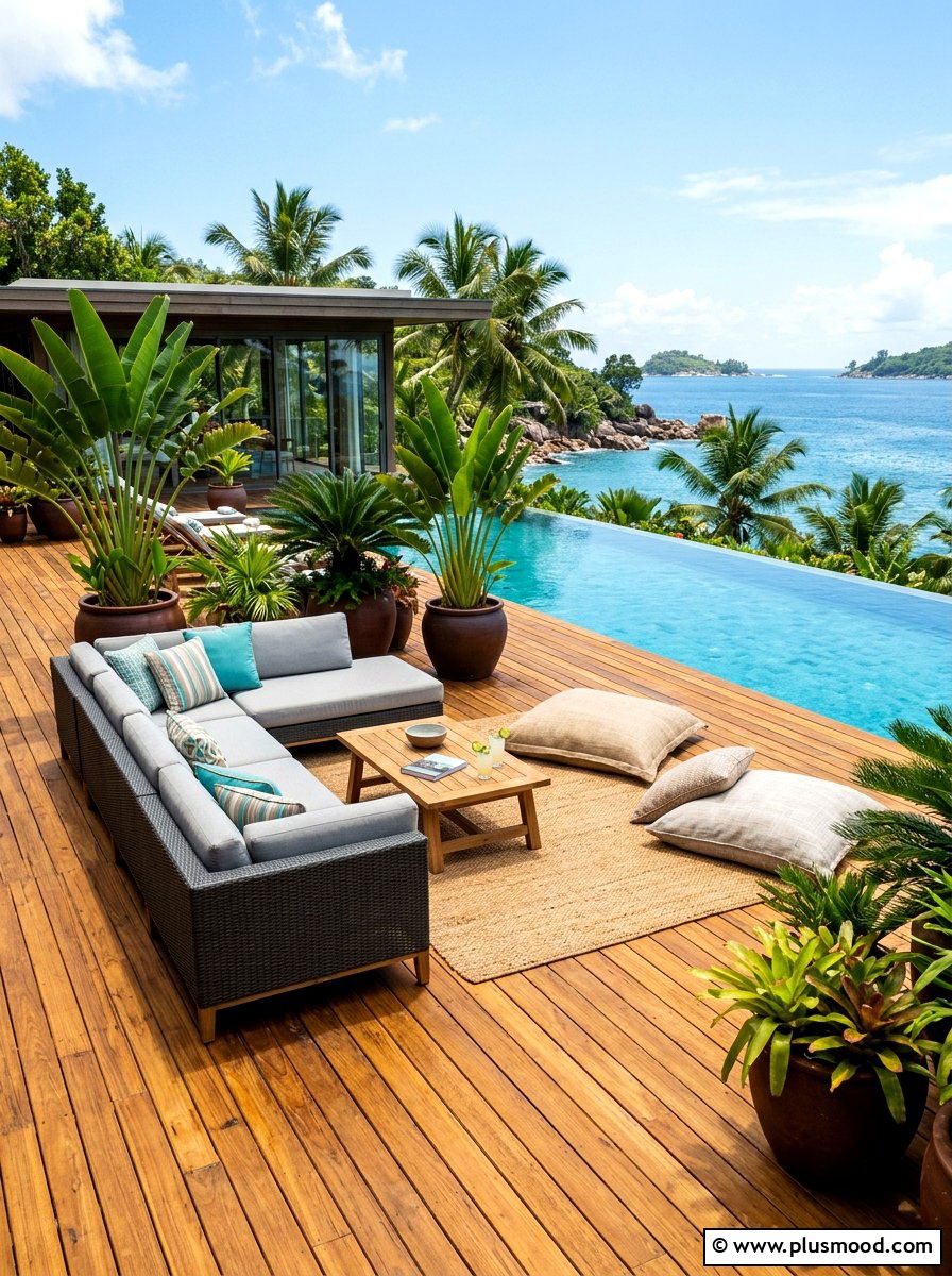 Tropical Wood Deck - 25 summer tropical patio ideas