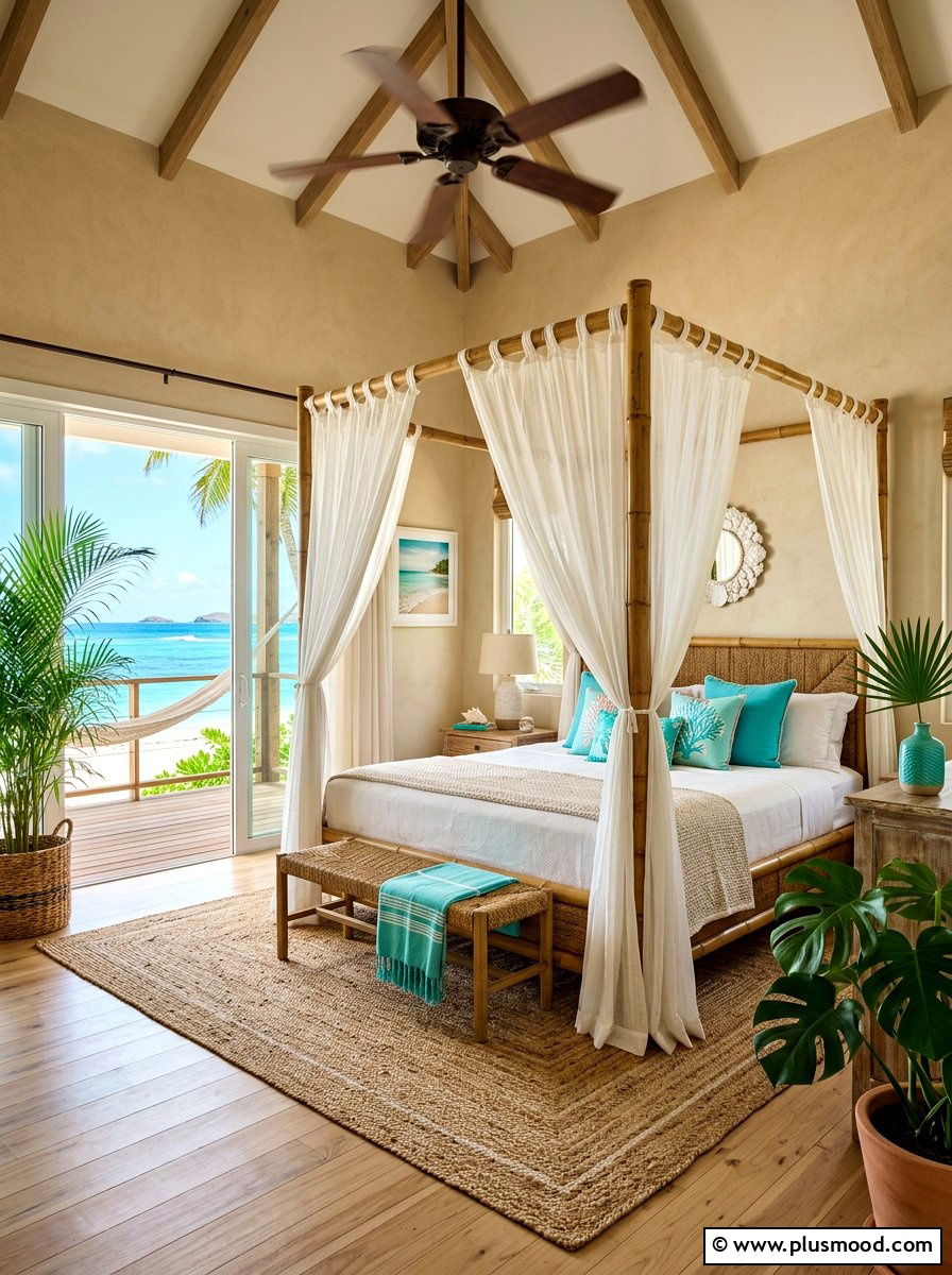 Tropical beach bedroom - 25 coastal summer bedroom ideas