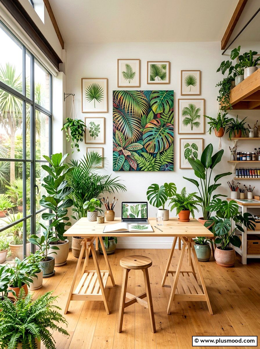 Tropical botanical art studio - 25 summer modern summer decor ideas