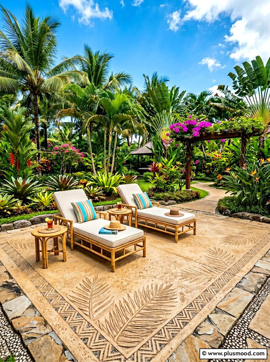 Tropical concrete patio - 25 summer concrete patio ideas for summer