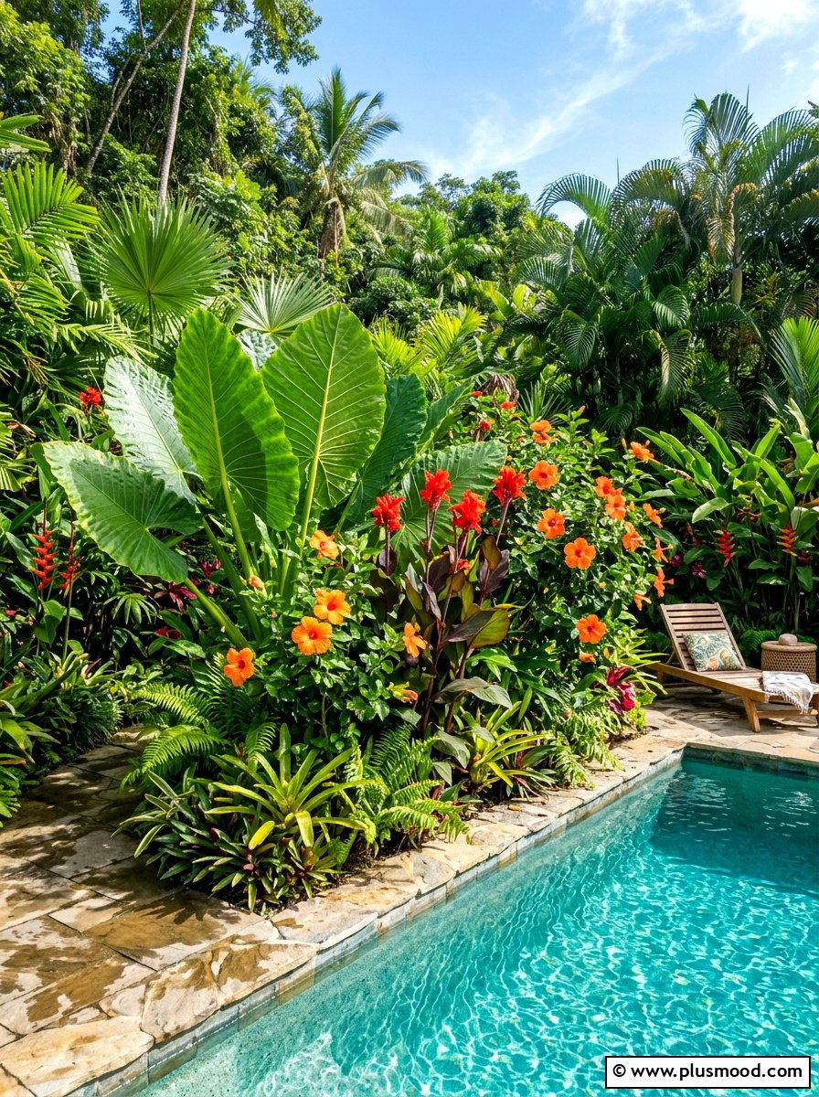 Tropical corner planting - 25 summer corner flower bed ideas