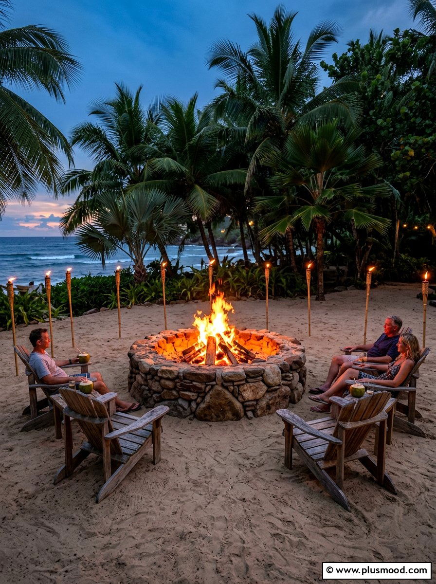 Tropical fire pit - 25 summer tropical landscaping ideas