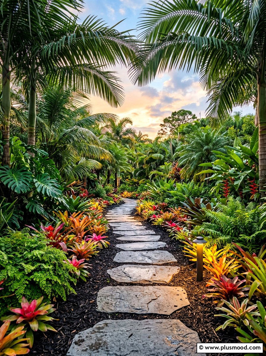 Tropical garden pathway - 25 summer backyard tropical ideas