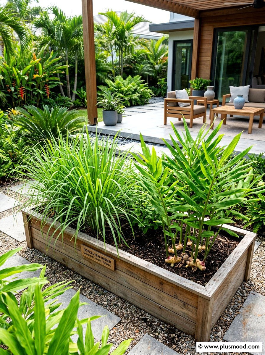 Tropical herb garden - 25 small backyard ideas for tropical theme