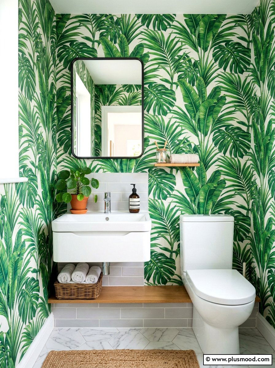 Tropical leaf wallpaper - 25 simple summer decorating ideas