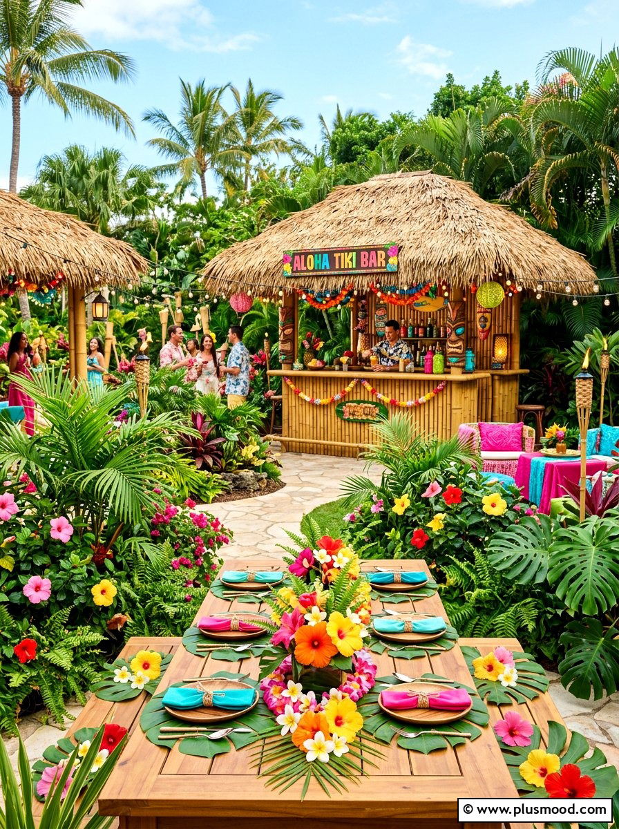 Tropical luau garden - 25 late summer party decor ideas