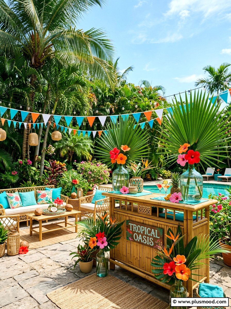 Tropical outdoor party decorations - 25 summer deck party ideas
