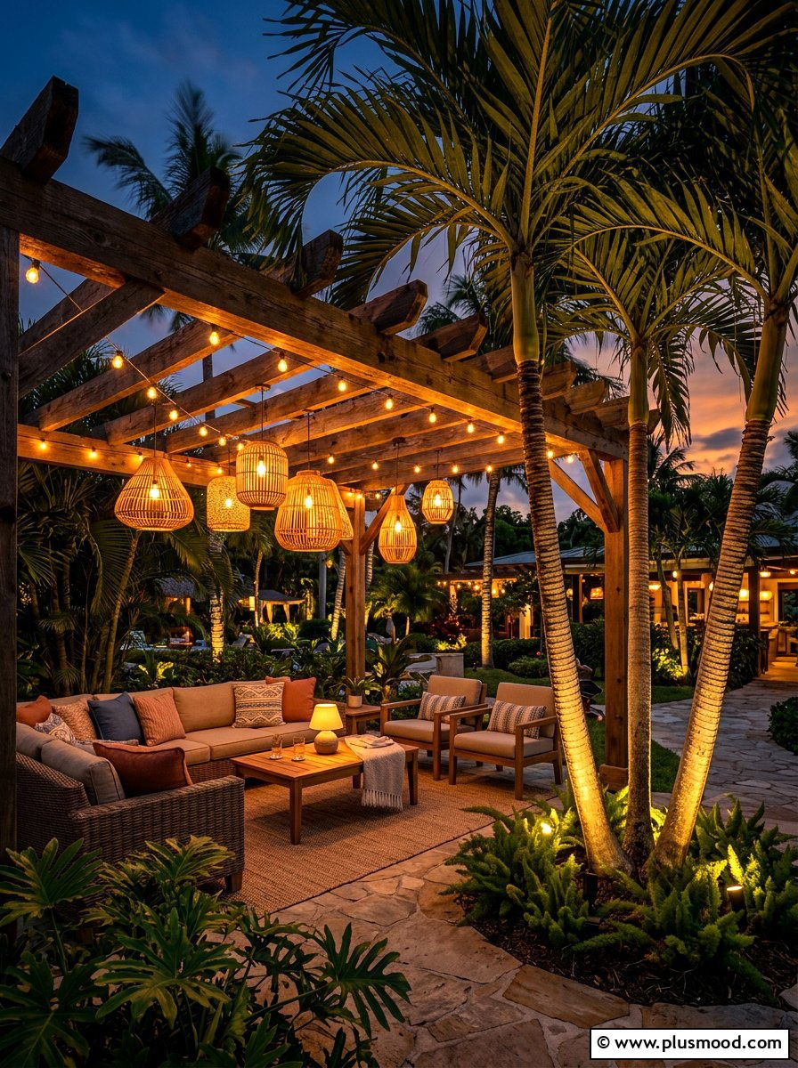 Tropical patio lighting - 25 summer tropical landscaping ideas