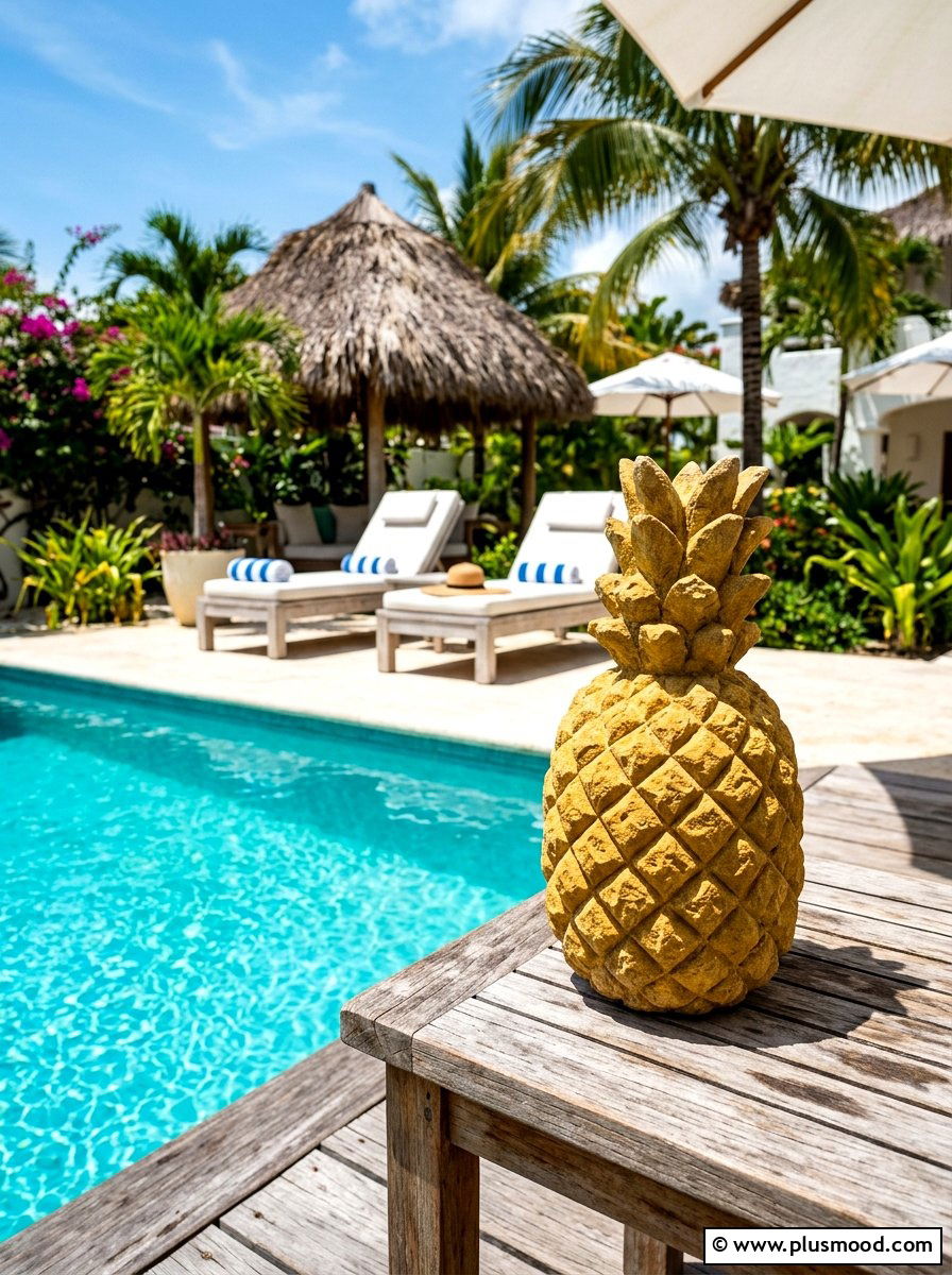 Tropical pineapple rock - 25 painted rock ideas for rock hunting game