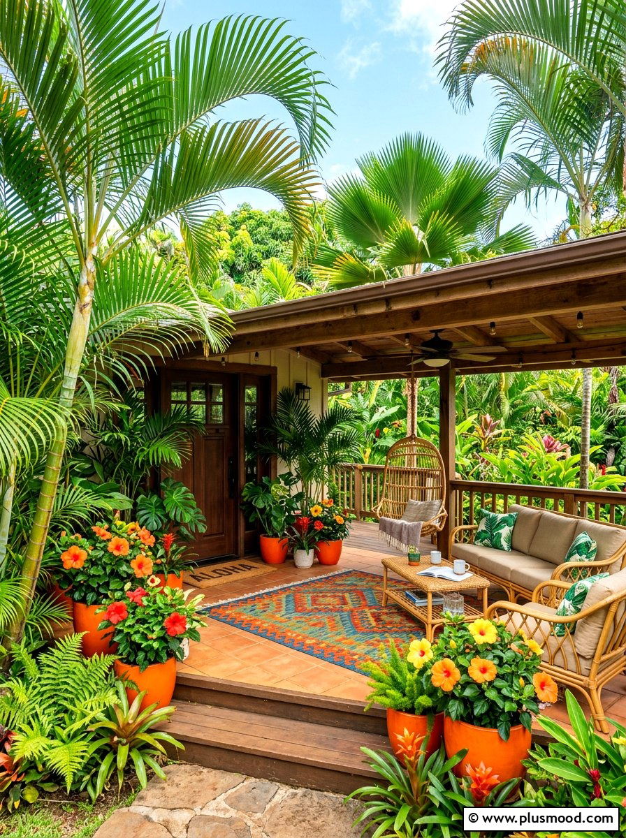 Tropical plant porch