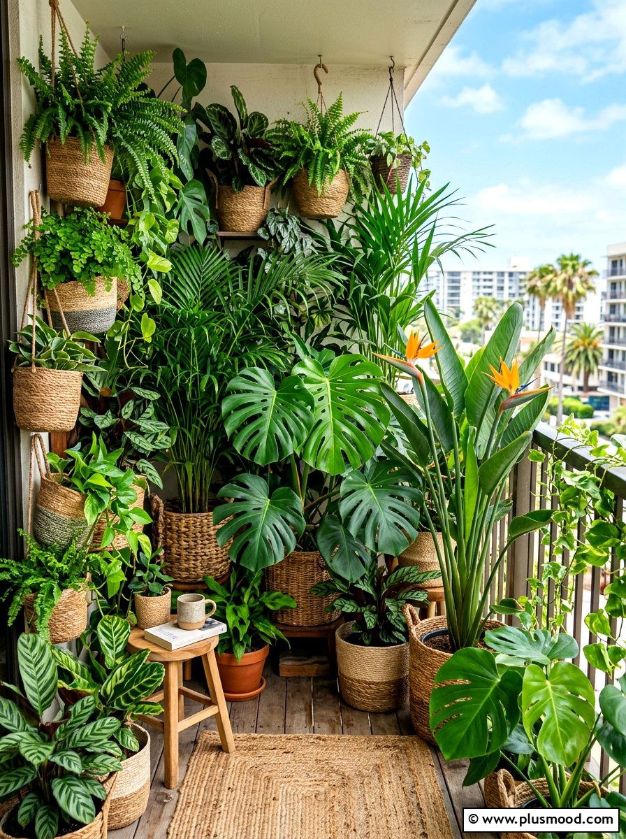 Tropical plants for balcony - 25 summer boho balcony ideas