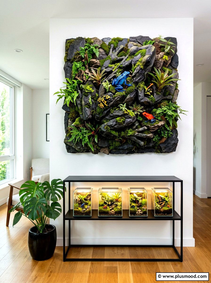 Tropical poison dart frog rock - 25 painted rock ideas with frog art