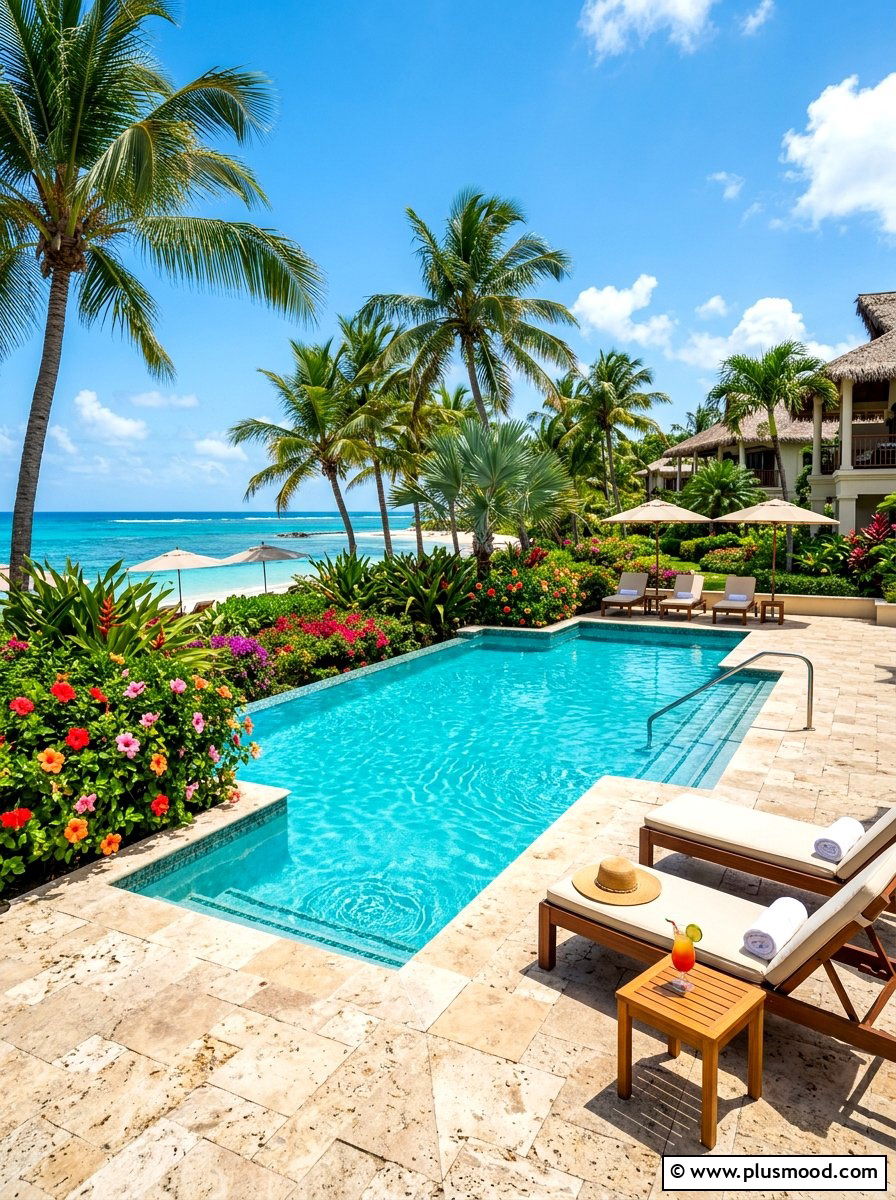 Tropical pool deck - 25 summer backyard oasis ideas