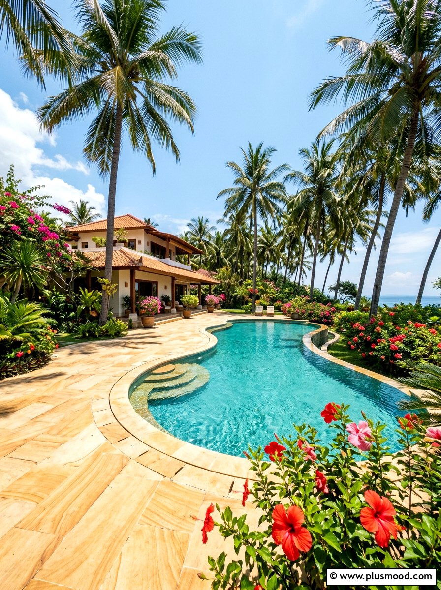 Tropical pool landscape sandstone - 25 pool landscaping ideas with sandstone